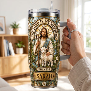 The Lord Is My Shepherd Tumbler With Handle - Personalized Gifts For Christians 03hatn060726-Homacus