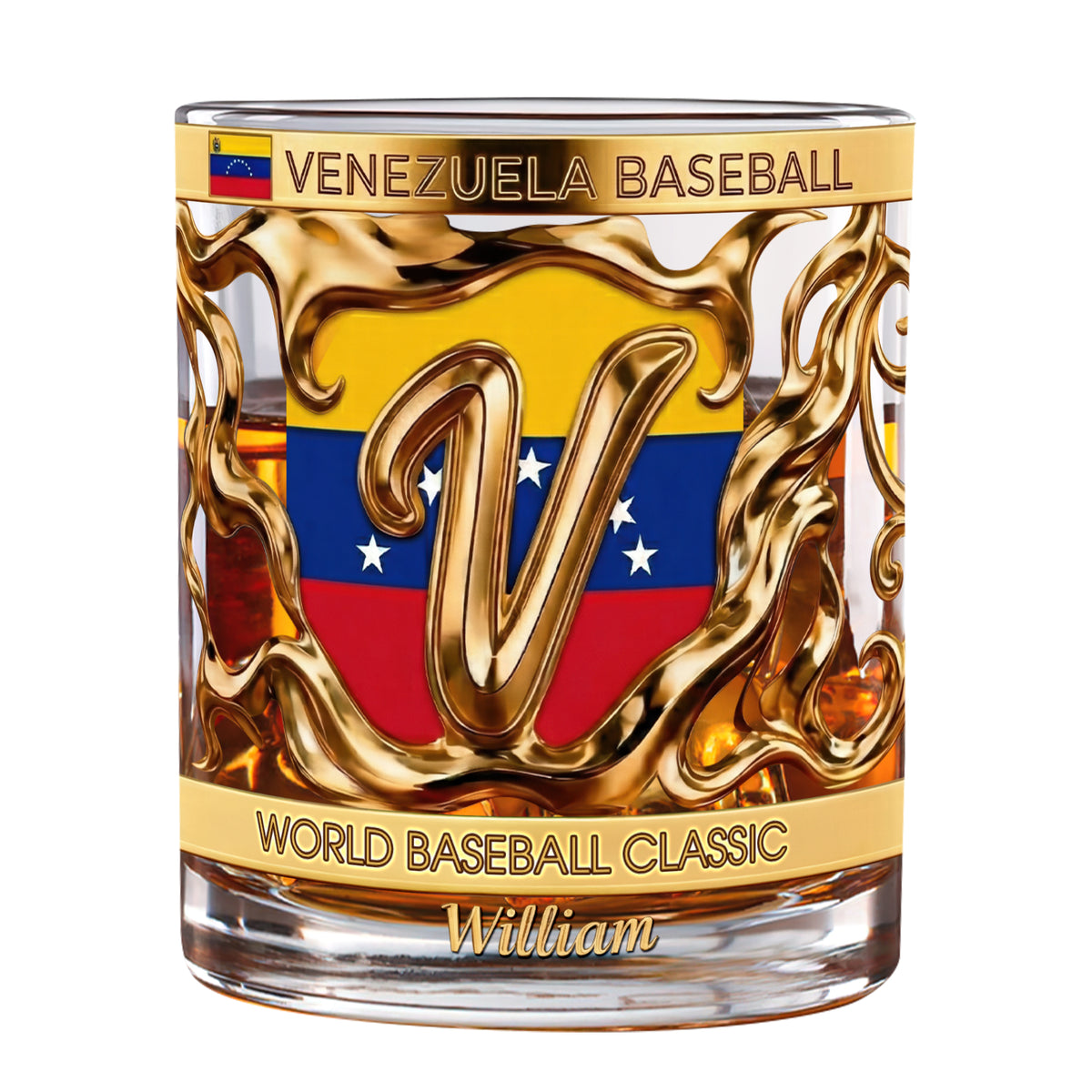 Venezuela Baseball 11oz Round Glass Personalized Gifts 04tgqn280326-Homacus