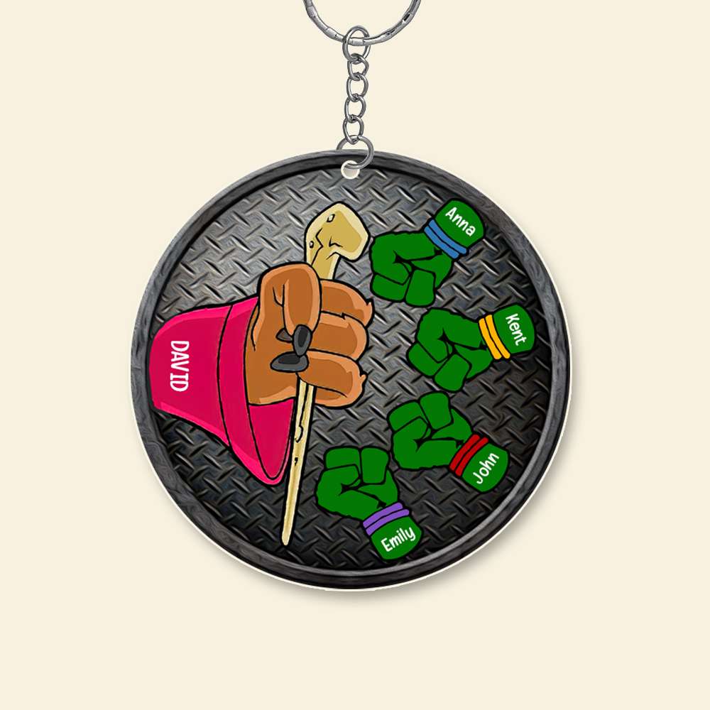 Personalized Gifts For Dad Keychain Fist Bump 05dnqn310523-Homacus
