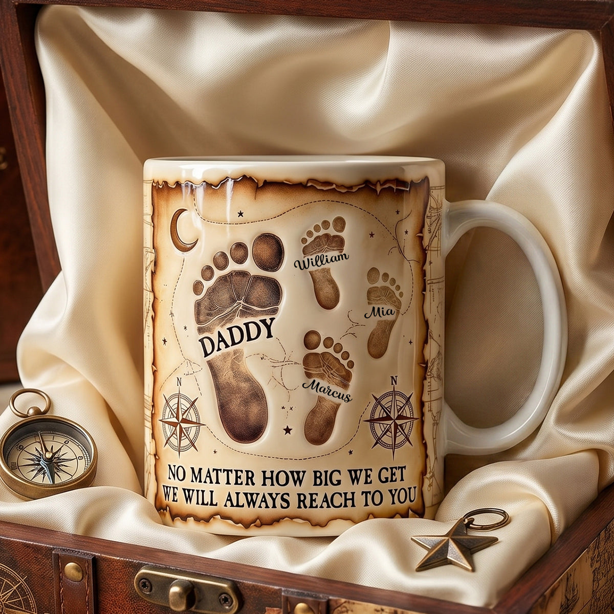 Dad Footprint Coffee Mug - Personalized Gifts For Dad 03TODH210526-Homacus