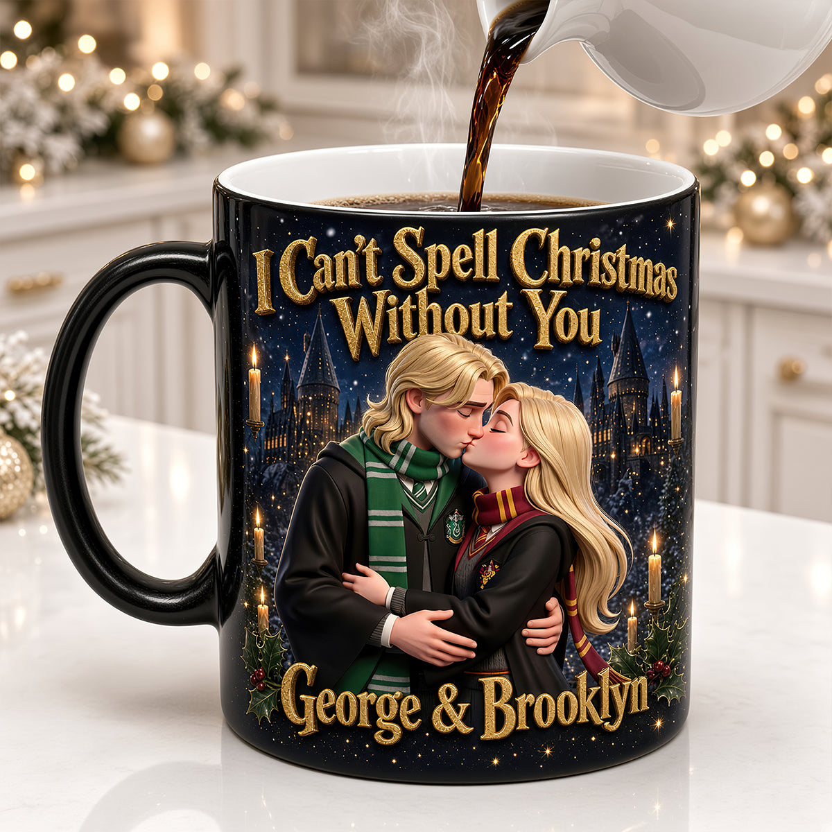Fantasy Schoolhouse Couple Magic Coffee Mug - Personalized Gifts For Couples 04HUDT190926