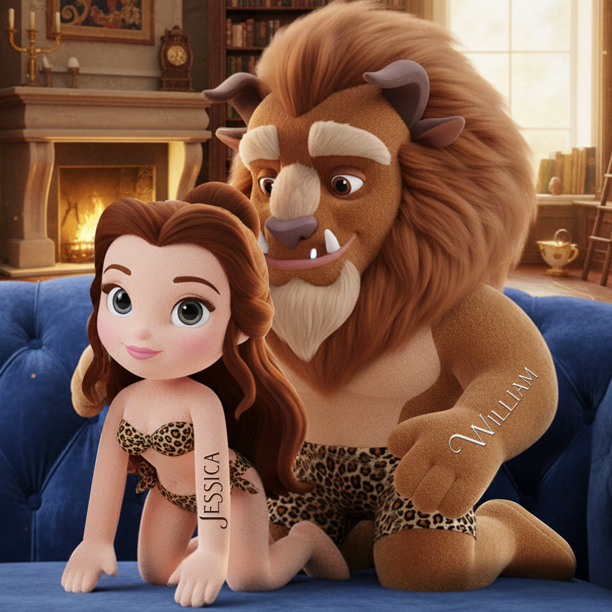 Leopard Style Couple Pillow - Personalized Gifts For Couple 08PGLU281125-Homacus