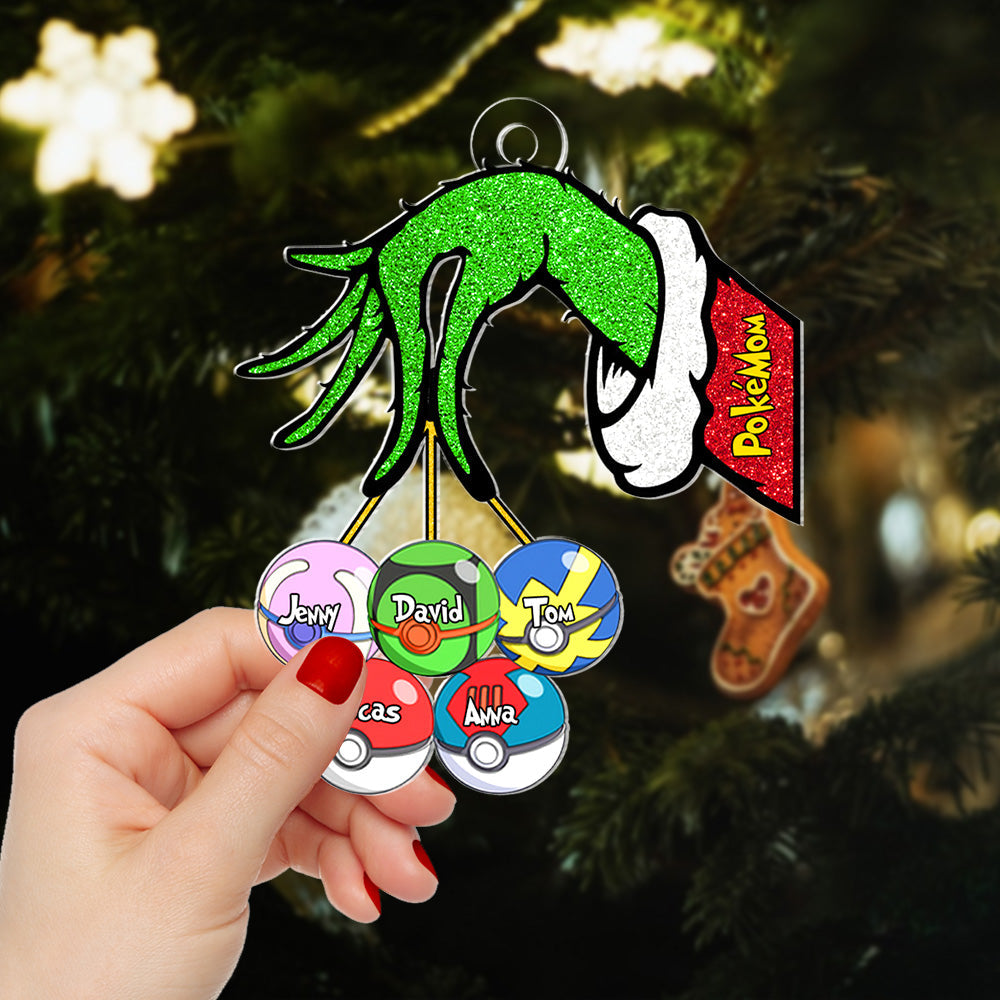 Personalized Gifts For Mom, Christmas Pokemon Ball Custom Shape Ornament 03OHTN190924-Homacus