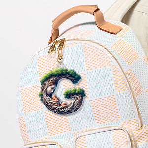 Personalized Gift For Mom Alphabet Keychain, Mom Tree Hugging Kid Custom Initial Letter 01qhmh280225-Homacus