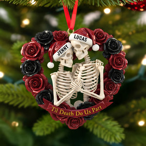 Personalized Gifts For Couple Christmas Skull Couple Ornament 02natn111025-Homacus