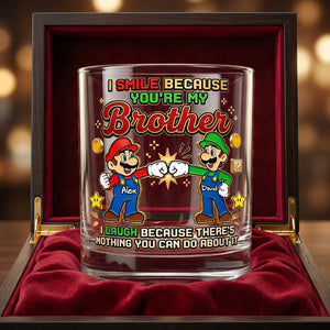 My Brother Best Brotherhood 11oz Round Glass - Personalized Gifts For Brother Glass 02NADH110626-Homacus