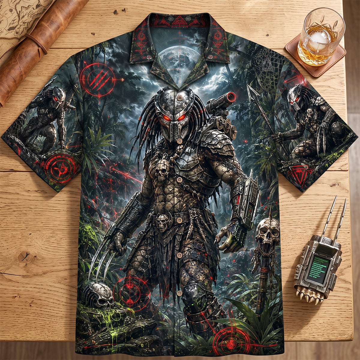 Alien Hunter Hawaiian Shirt - Personalized Gifts 03natn290626-Homacus