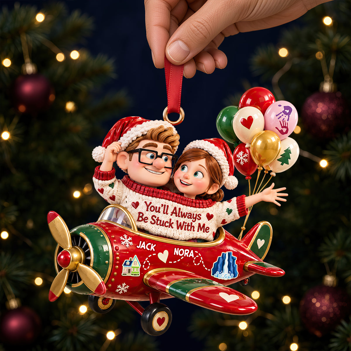 Sticked Together Acrylic Ornament, Personalized Gifts For Couple 07qhdt091026-Homacus