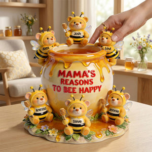 Reason To Bee Happy Bee Mom And Kids Acrylic Plaque - Personalized Gifts For Mother's Day Plaque 01TOMG190326-Homacus