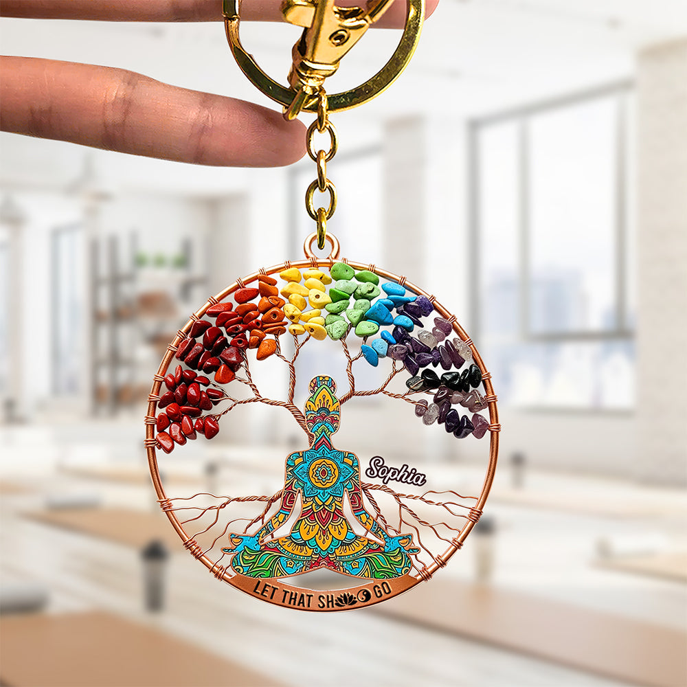 Spiritual Balance Keychain – Personalized Gifts For Yoga Lovers 03naqn130625-Homacus