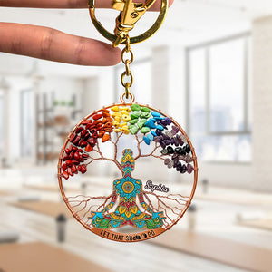 Spiritual Balance Keychain – Personalized Gifts For Yoga Lovers 03naqn130625-Homacus