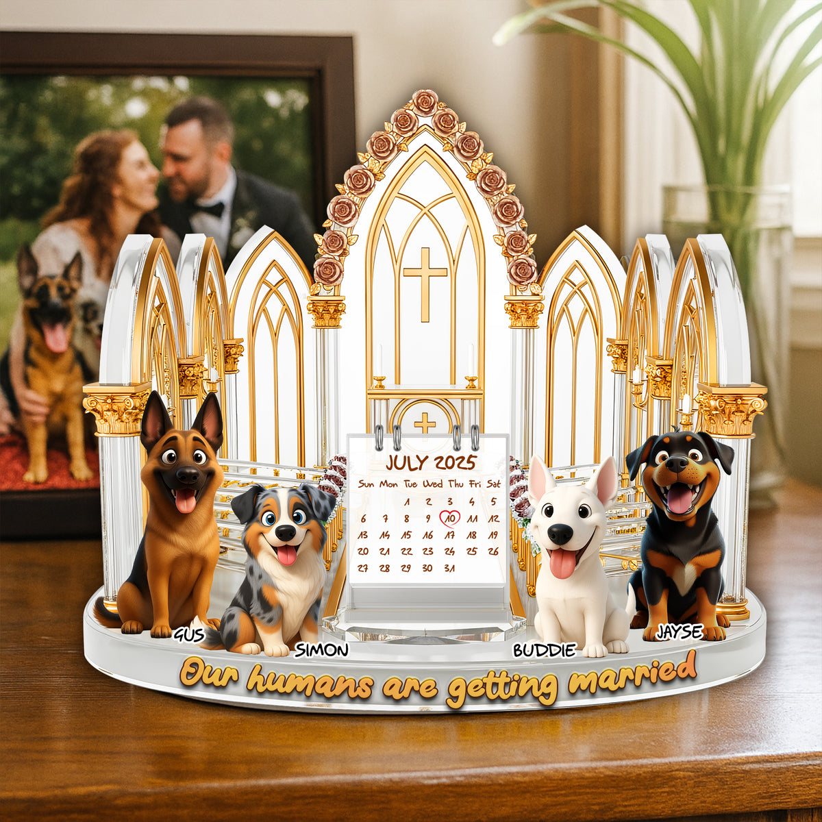 Engagement Acrylic Plaque - Personalized Gifts For Dog Lovers 01TGLU280625-Homacus