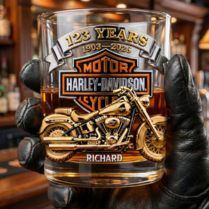 Biker Anniversary Round Glass - Personalized Gifts For Motorcycle Lovers 02naqn240226-Homacus
