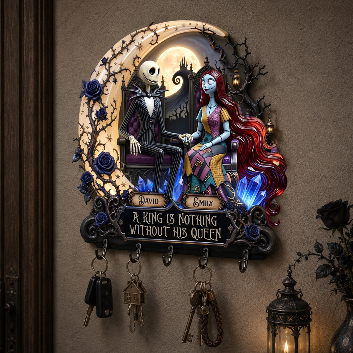 Gothic Royal Couple Acrylic Key Hanger - Personalized Gifts For Couple 01PADH180726-Homacus