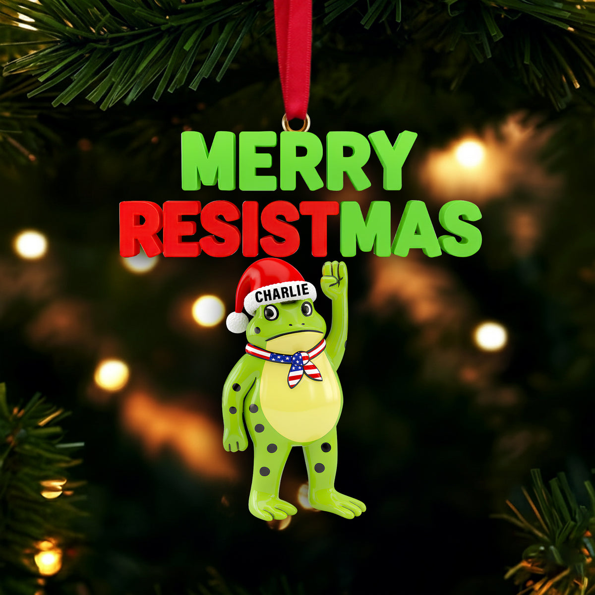 Merry Resistmas Ornament - Personalized Christmas Gift 03NALU281025-Homacus
