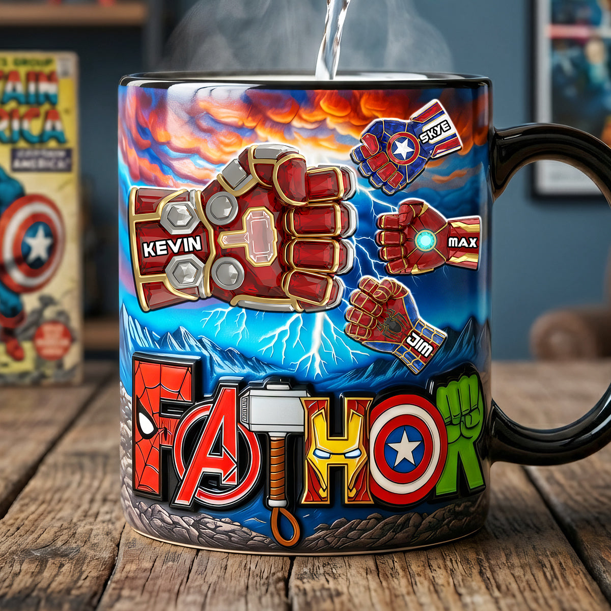 Power Fist Bump Dad Magic Coffee Mug - Personalized Gifts For Dad 05HUTA300426-Homacus