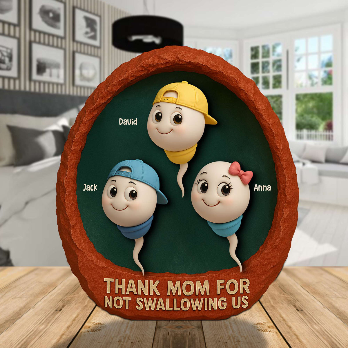 Personalized Gifts For Mom Plaque Thank You For Not Swallowing Us Funny Kids 01OHTN140425-Homacus