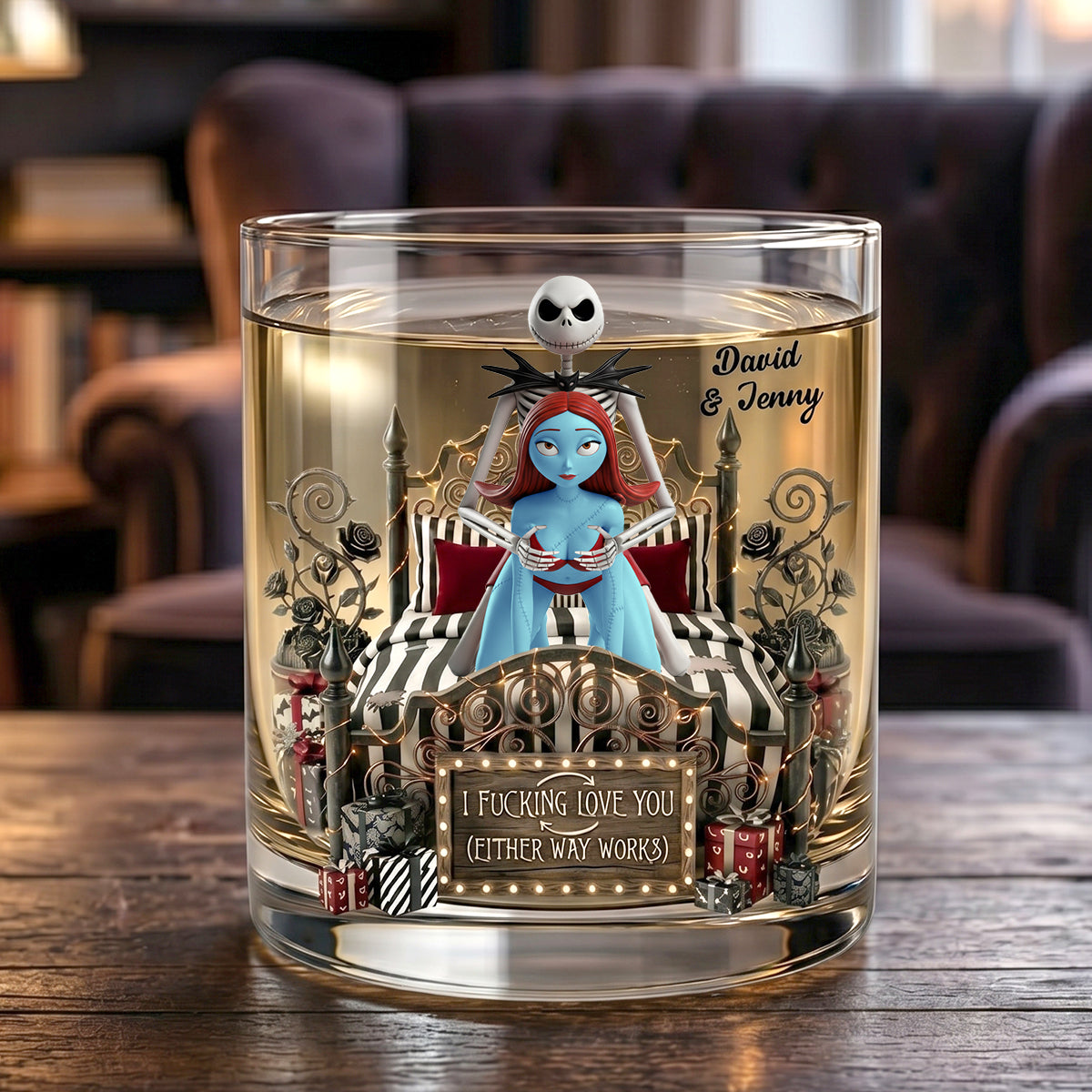 Naughty Couple Round Glass - Personalized Gifts For Couple 01ohtn100626-Homacus