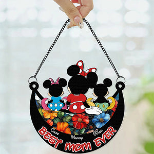 Personalized Gifts For Mom Window Hanging Suncatcher Ornament Mother's Day Mouse Mom And Kids 01ACDT240325-Homacus