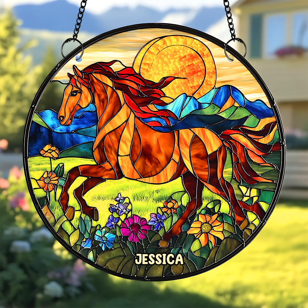 Personalized Gifts For Horse Lovers Suncatcher Ornament 02hupu060325-Homacus