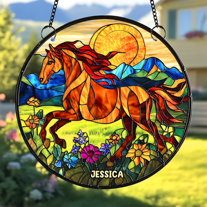Personalized Gifts For Horse Lovers Suncatcher Ornament 02hupu060325-Homacus