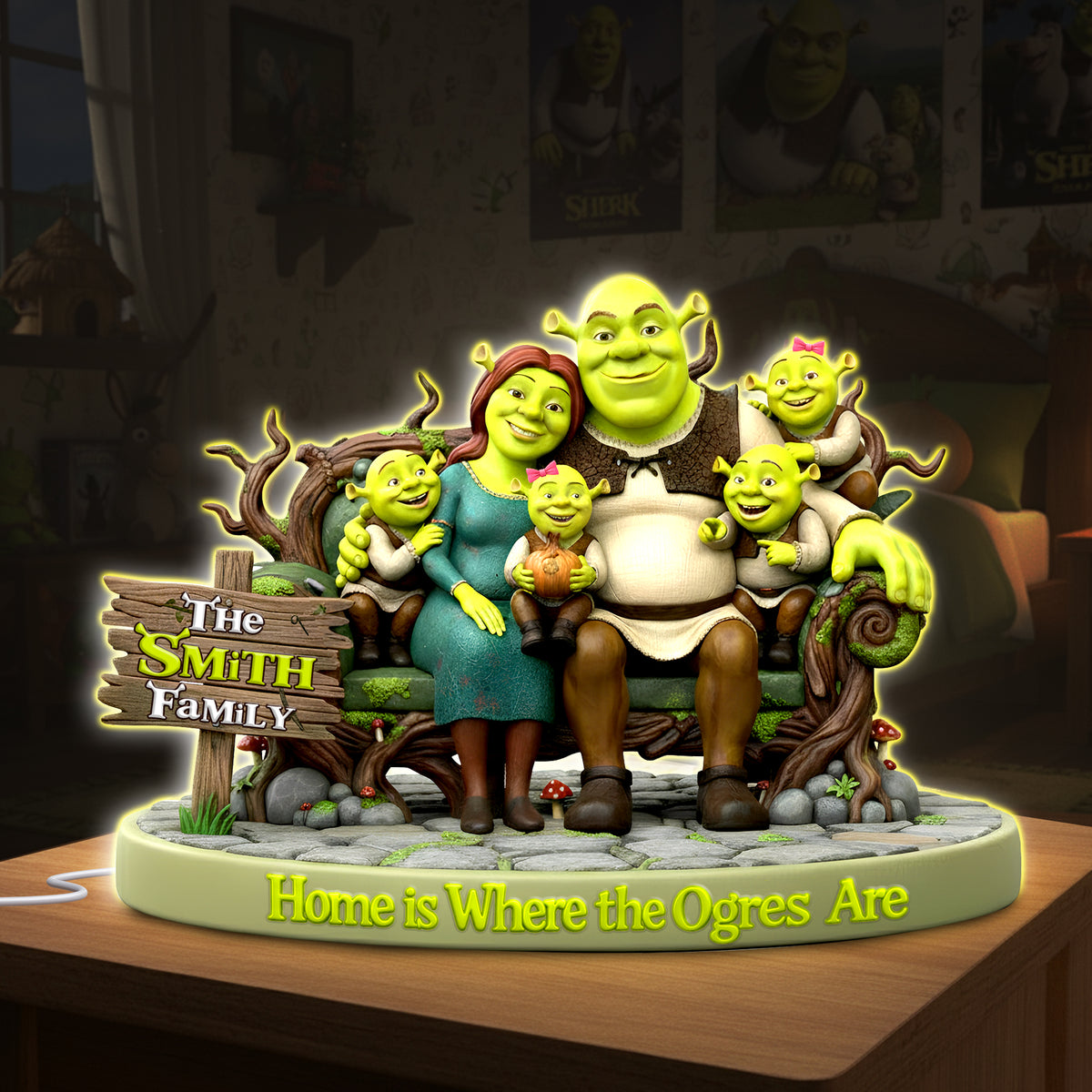 Swamp Creature Family Light Box - Personalized Gift For Family 08TOLU131125-Homacus