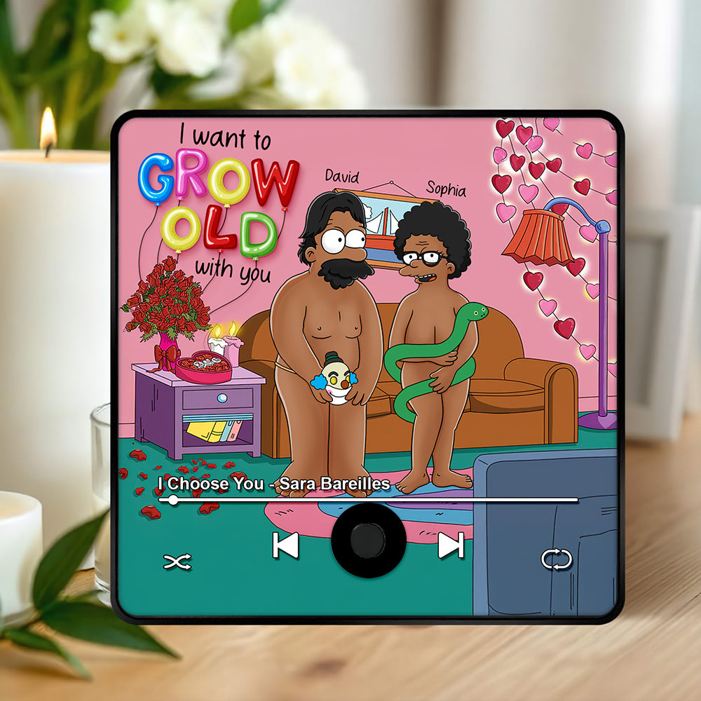 Personalized Gifts For Couple Fridge Magnet 05tgqn030125hg I Want To Grow Old With You-Homacus