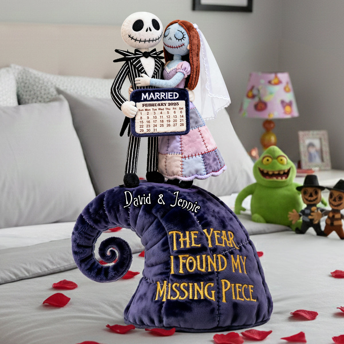 Spooky Married Couple Pillow - Personalized Gift For Couples 05OHLU101225-Homacus