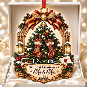 Our First Christmas Together Acrylic Ornament - Personalized Christmas Gifts For Couples 04todt221026-Homacus