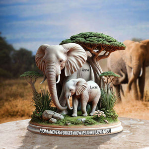 Personalized Gifts For Mom Acrylic Plaque, Elephant Mom 03qhtn010425-Homacus