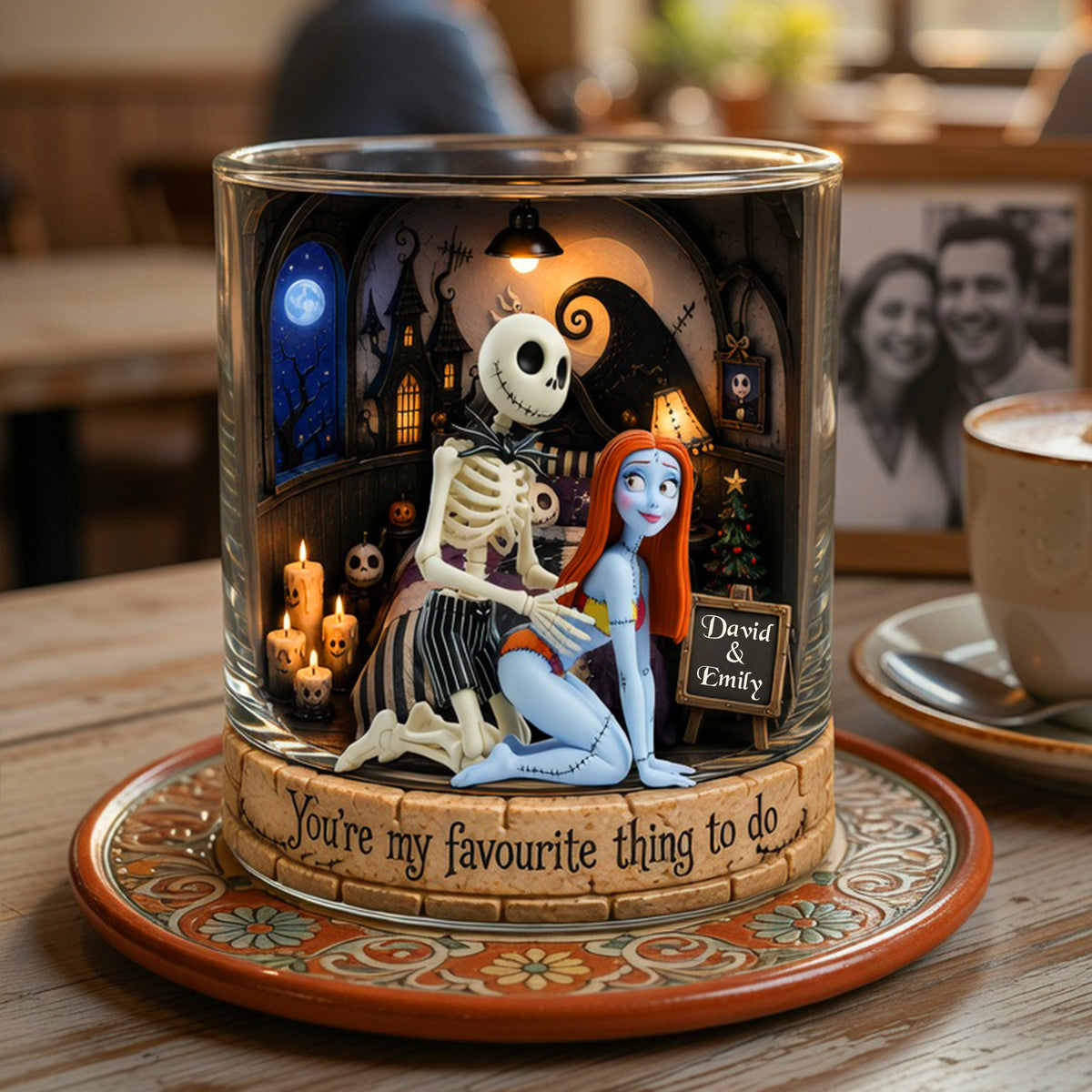 Funny Couple Round Glass - Personalized Gifts For Couple 01TOQN300626