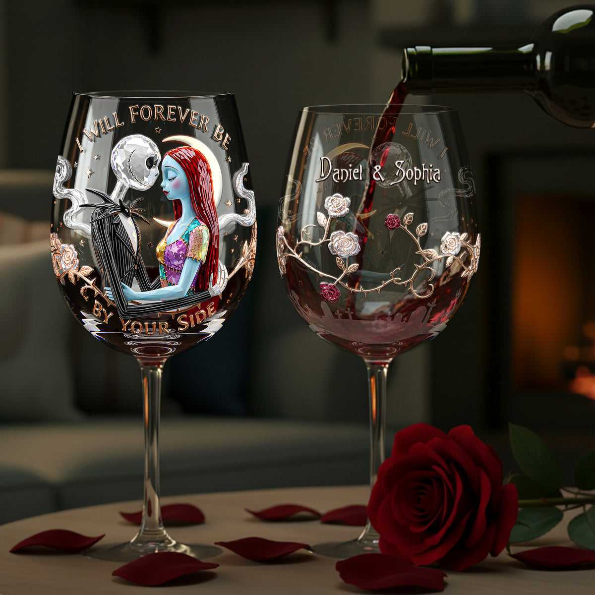 Forever Be By Your Side Drinking Glass - Personalized Gifts For Couples 04PALU081225-Homacus