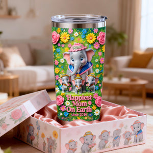 Happiest Mom Tumbler - Personalized Gifts For Moms 01tymg140326-Homacus