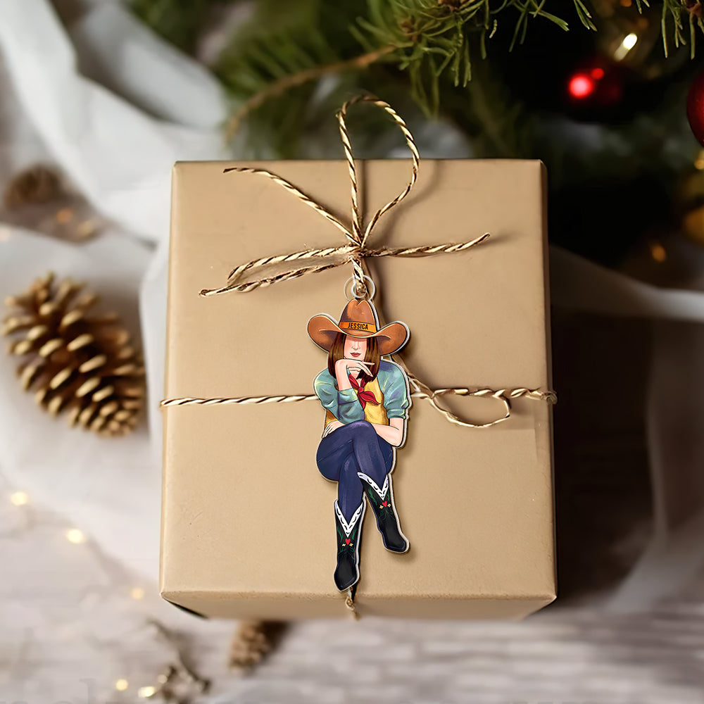 Personalized Gifts For Cowgirl Acrylic Ornament 04acqn111124tm-Homacus