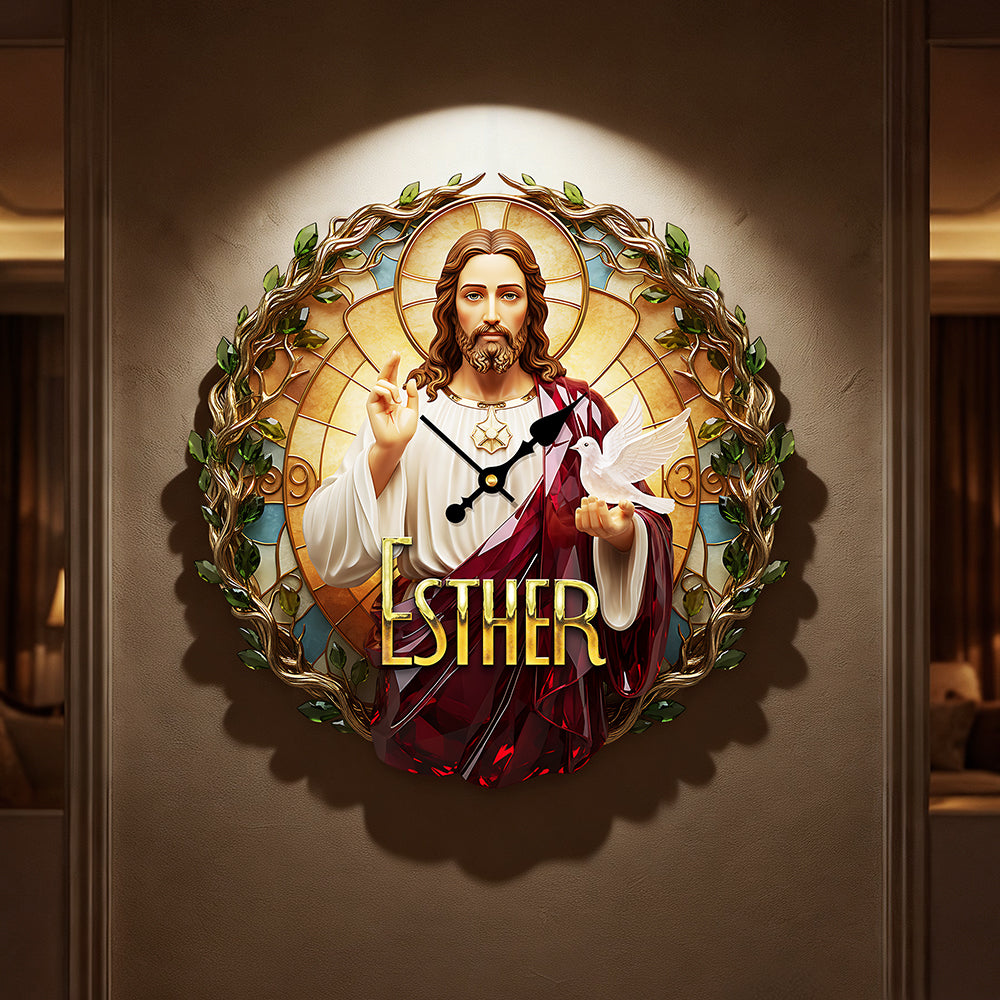 Christian Acrylic Hanging Wall Clock - Personalized Gifts For Christian Lovers 02pata251225-Homacus