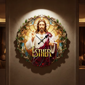 Christian Acrylic Hanging Wall Clock - Personalized Gifts For Christian Lovers 02pata251225-Homacus