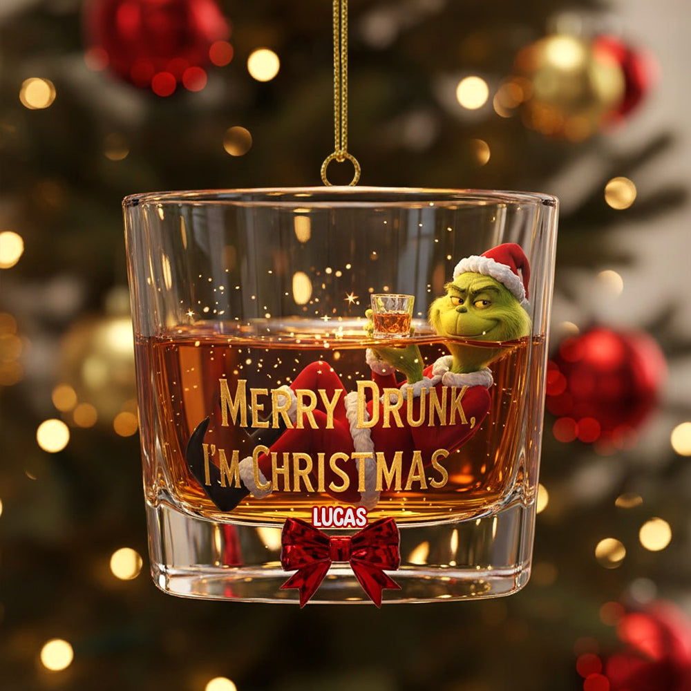 Personalized Funny Gifts For Drinking Lovers Christmas Ornament Merry Drunk - I'm Christmas 04pgtn071025-Homacus