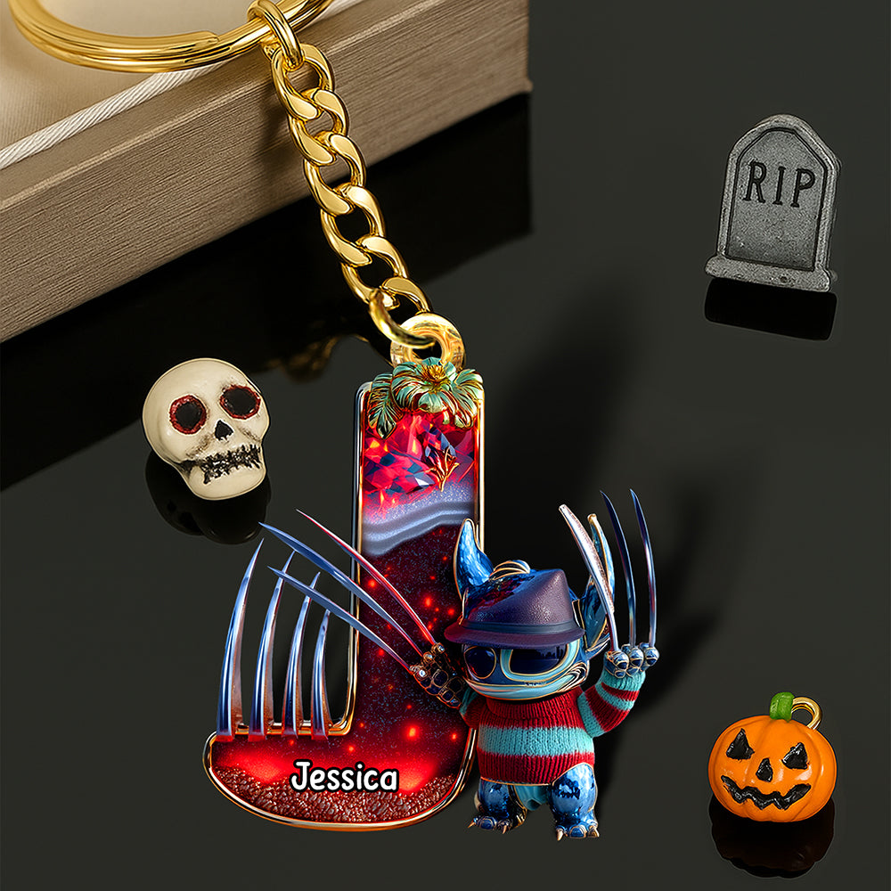 Cute Monster Letter Keychain - Personalized Halloween Gifts For Horror Lovers 03tgqn220825-Homacus