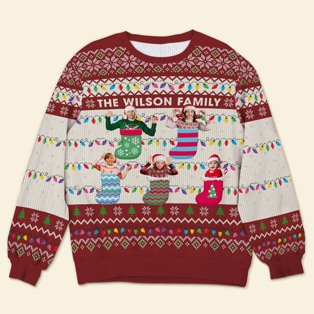 Personalized Custom Photo Christmas Gifts For Family Ugly Sweater 03KAQN071024-Homacus