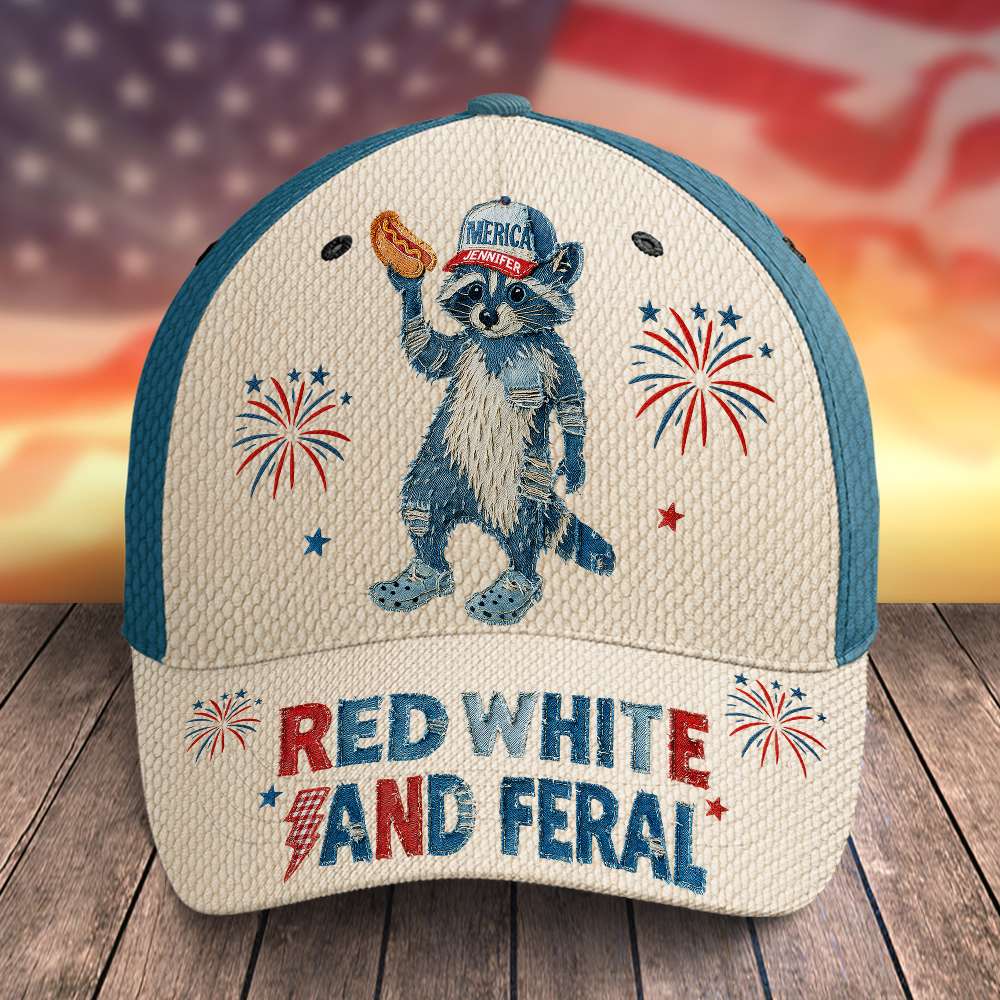 Independence Racoon Classic Cap Personalized 4th of July Gifts 03NADT020625-Homacus