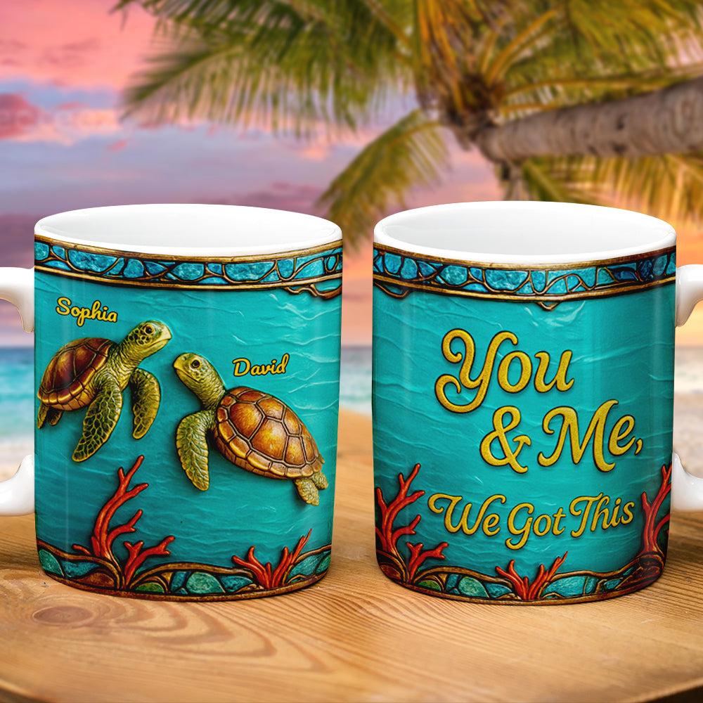 Turtle Couple Mug Personalized Gifts For Couple 03TODT020725-Homacus
