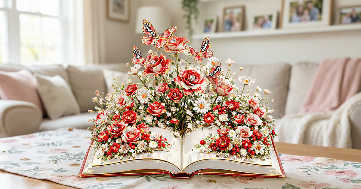 Blooming Garden Book Acrylic Plaque - Personalized Gifts For Mom 03OHMG050226-Homacus