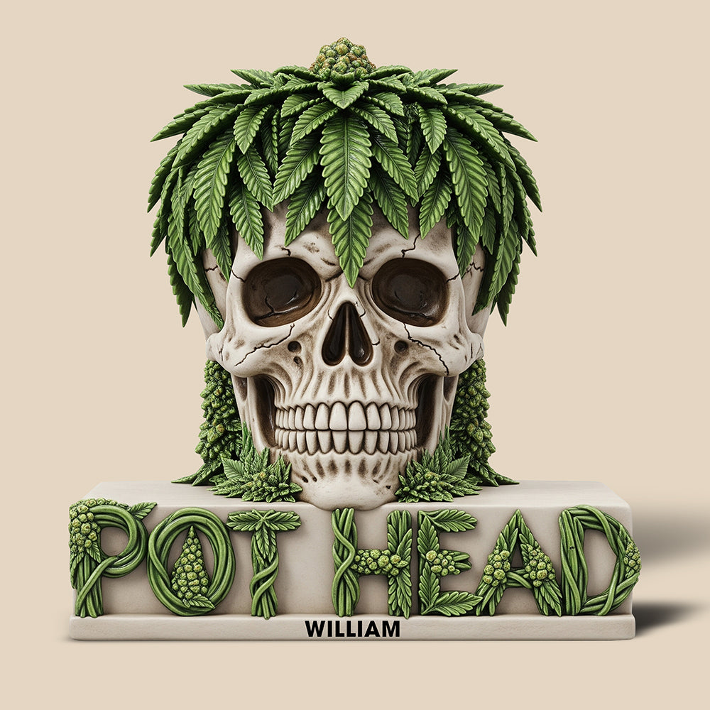 Pot Skull Head Acrylic Plaque Personalized Gifts For Smoker 05NAQN030625-Homacus