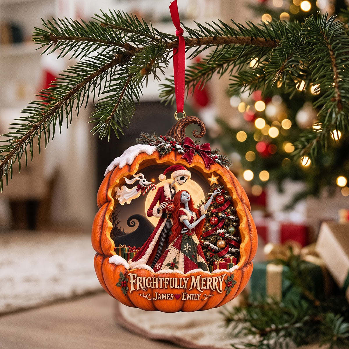 Spooky Couple Acrylic Ornament - Personalized Gifts For Couple 04hatn081026-Homacus