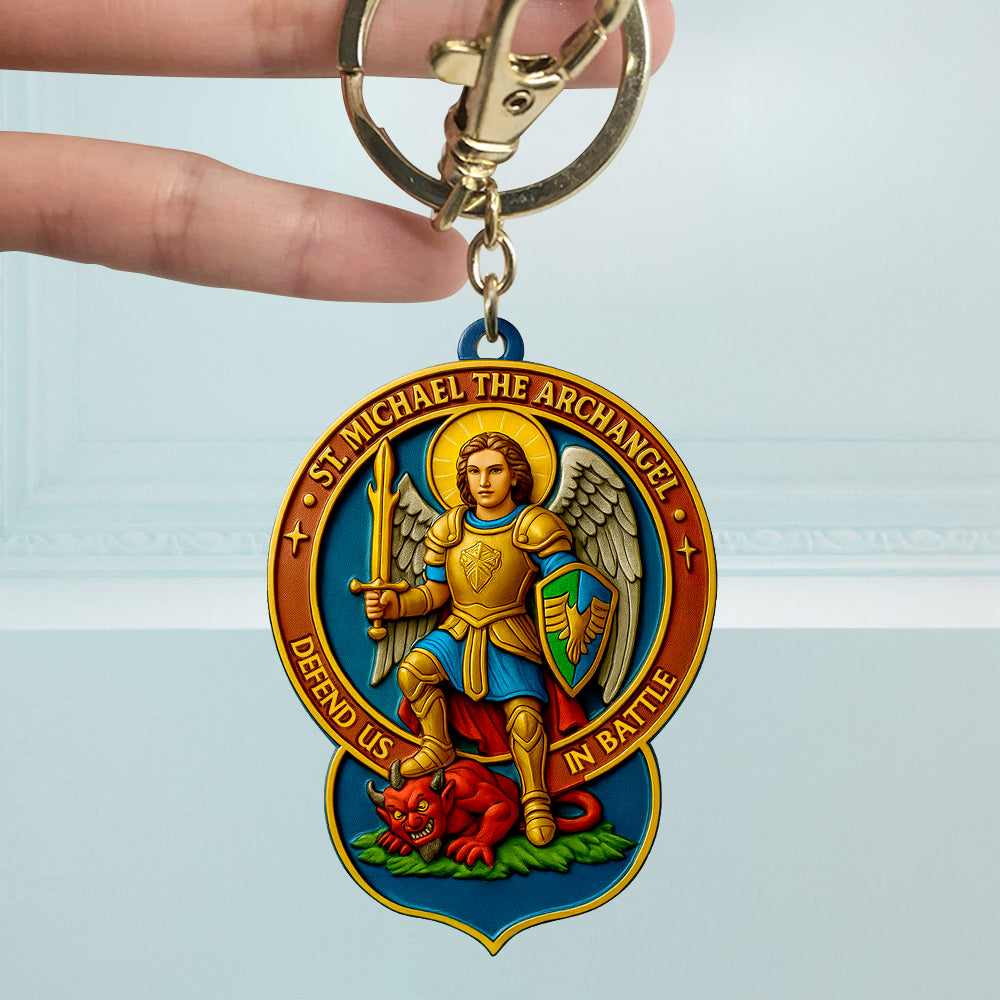 Sacred Warrior St. Michael the Archangel Keychain 06HUDT290525-Homacus