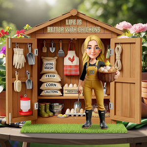 Chicken Girl Acrylic Plaque Personalized Gifts For Farmers 04OHDT160625-Homacus