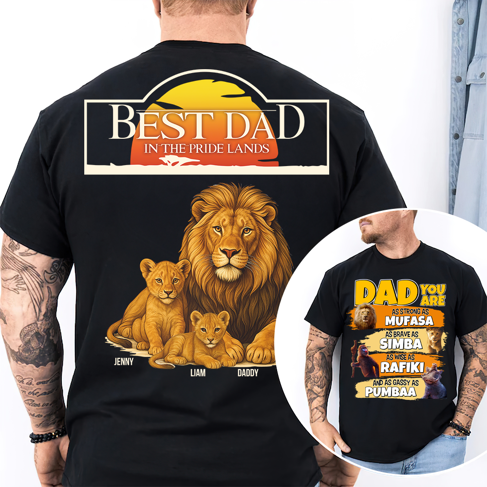 Lion Dad Shirt - Personalized Gifts For Dad 03HUPU060525-Homacus