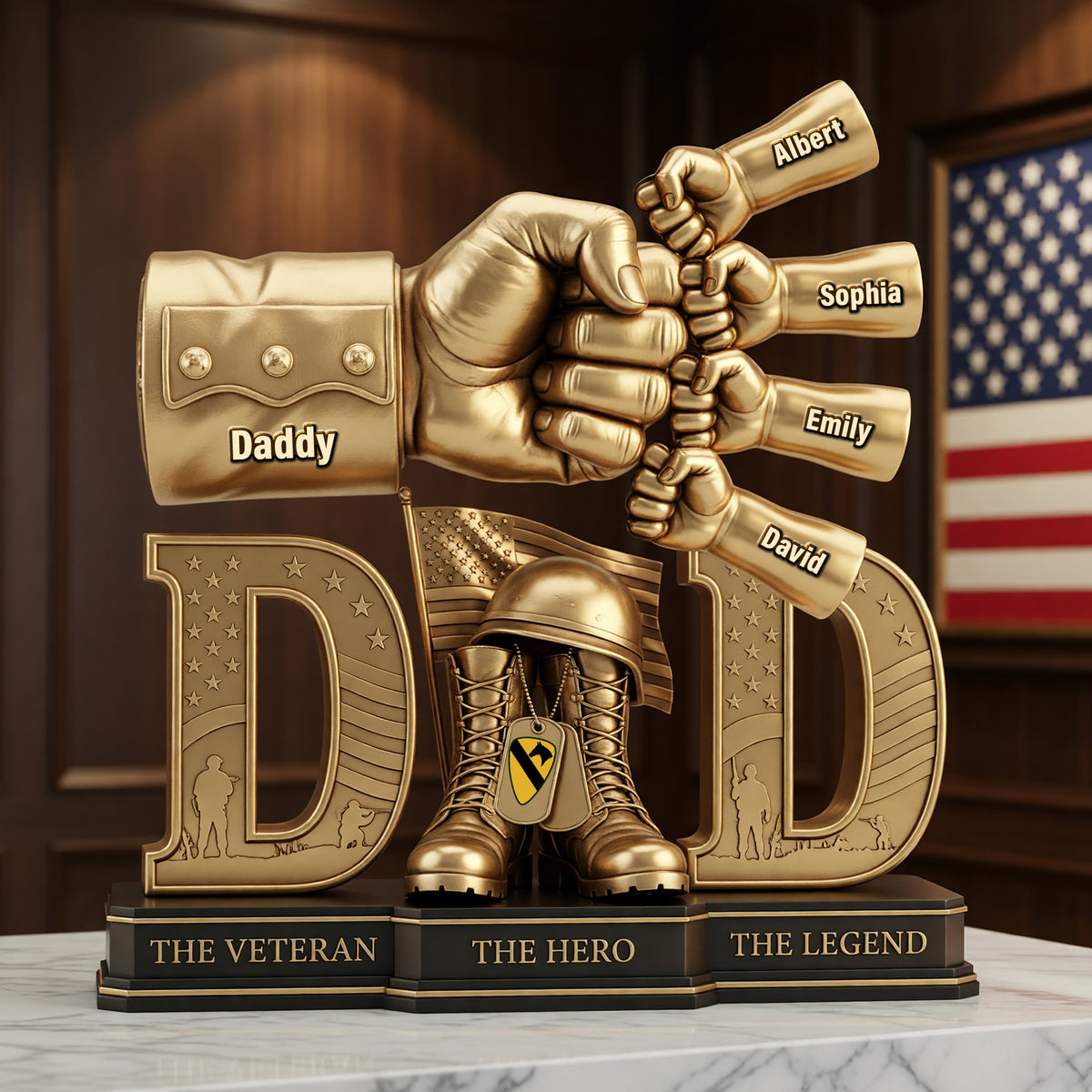 Veteran Dad’s Guiding Hand Acrylic Plaque - Personalized Gifts For Dad 02NAQN190526-Homacus