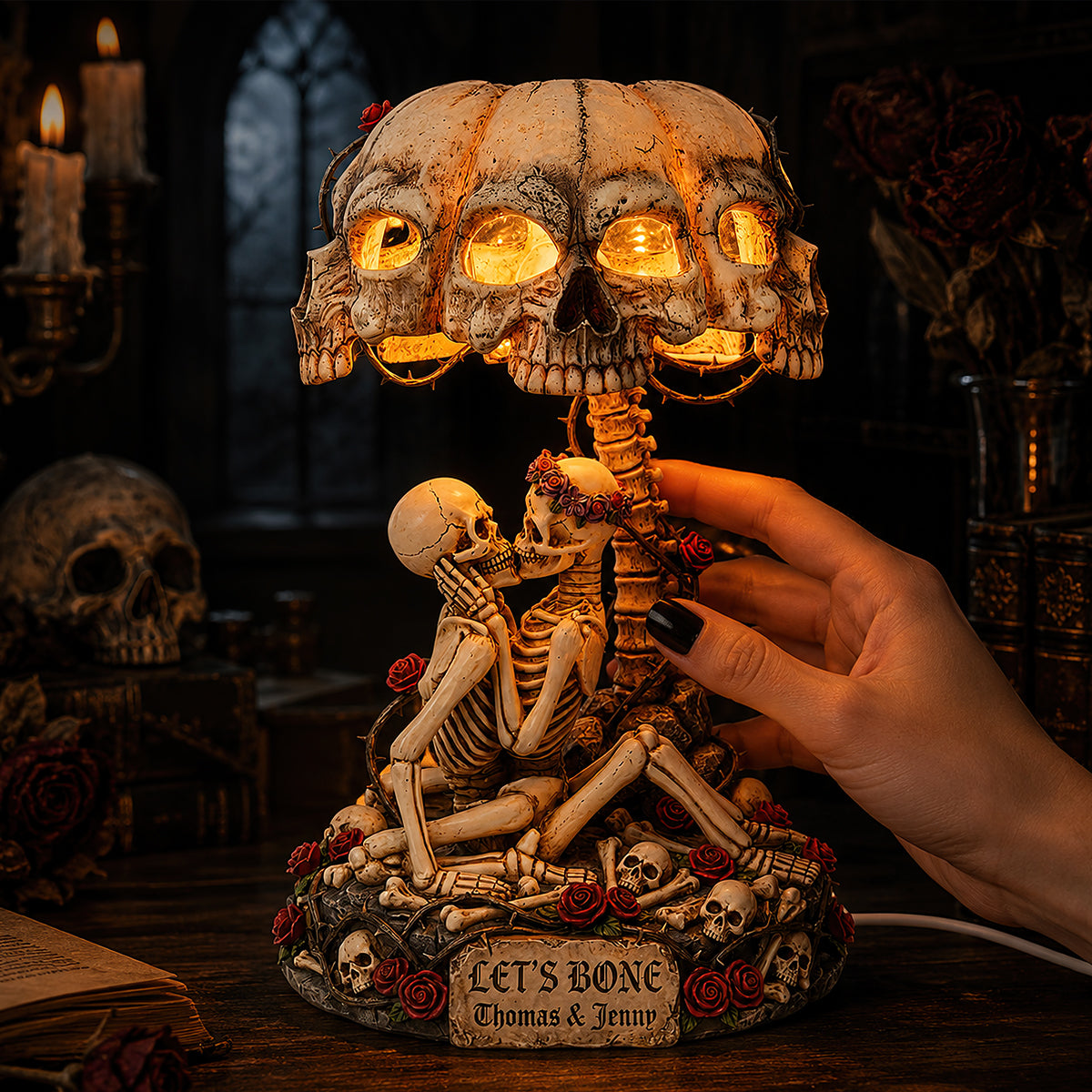 Naughty Couple Skeleton Acrylic Light Box - Personalized Gifts For Couple 04hudt300726