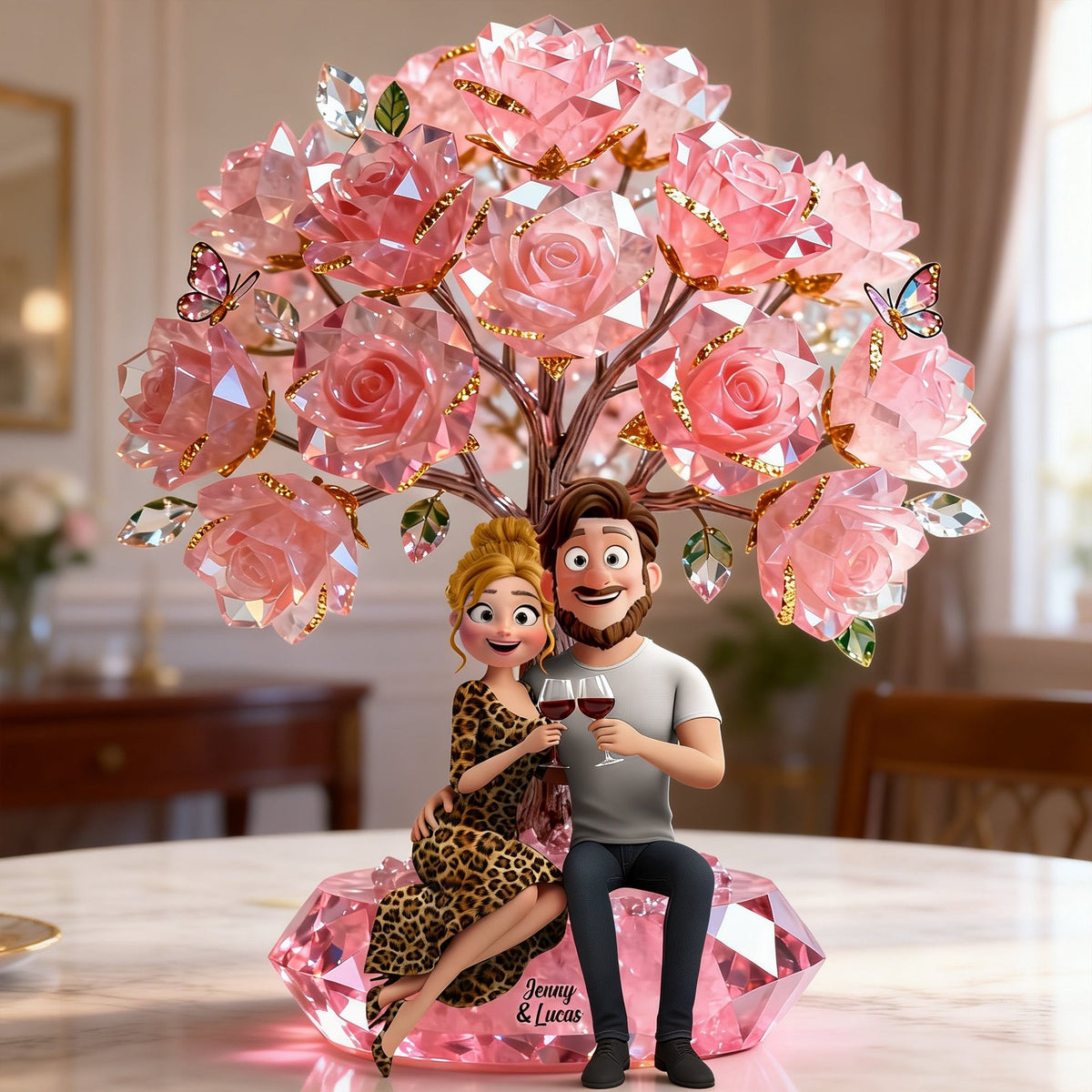 Cheers To Love Couple Acrylic Plaque - Personalized Gift For Couples 02NATN191225-Homacus